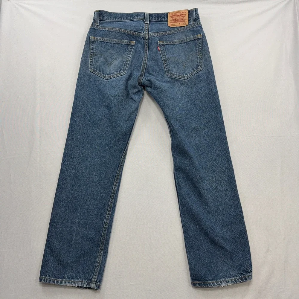 Y2K Levi's Jeans 505 Regular Fit Straight Leg Medium Wash Blue Mens W32 L30